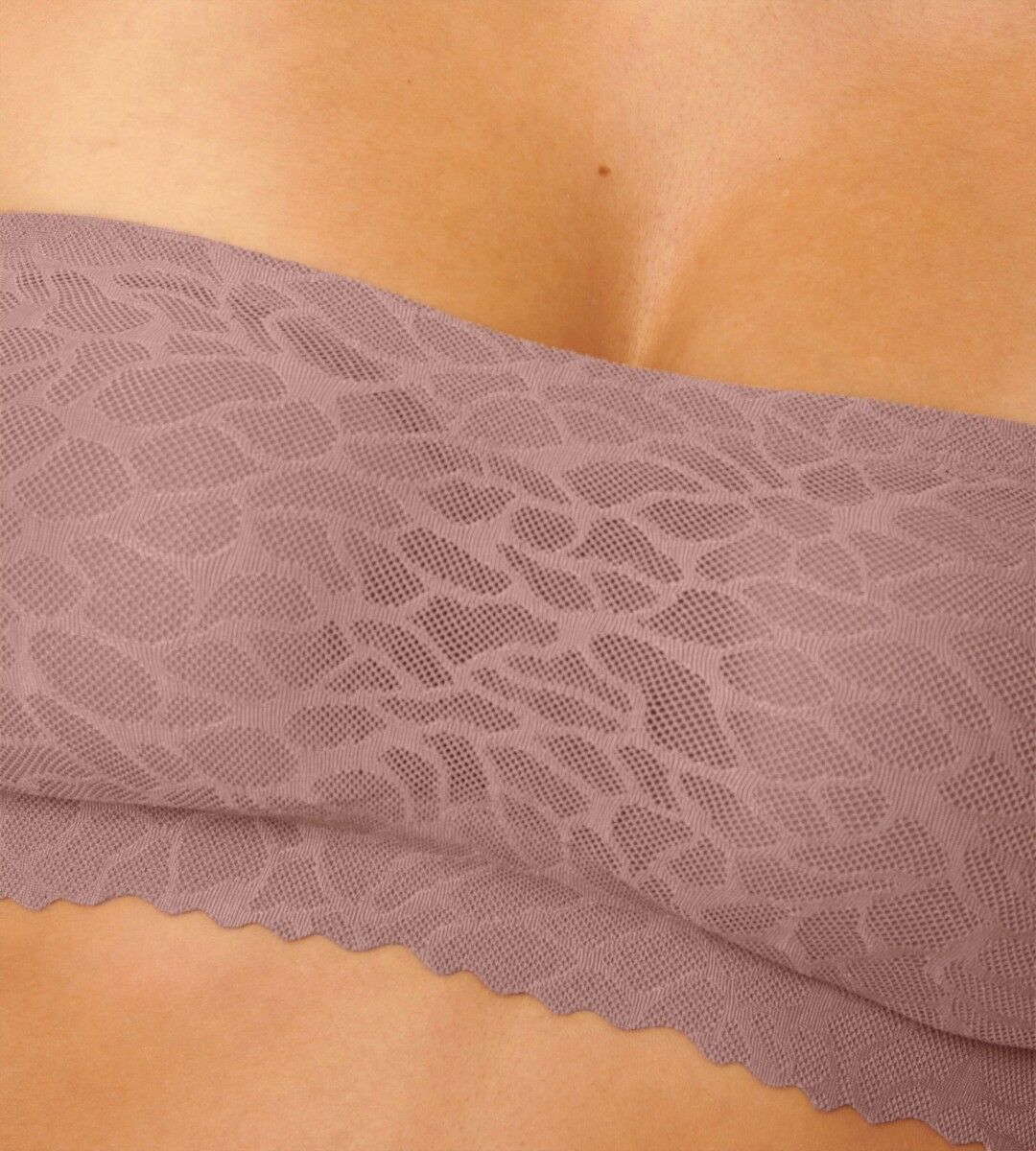 Sloggi Zero Feel Lace 2.0 Ultrasoft Removable Padded Wireless Seamless  Bandeau Bra - Cacao